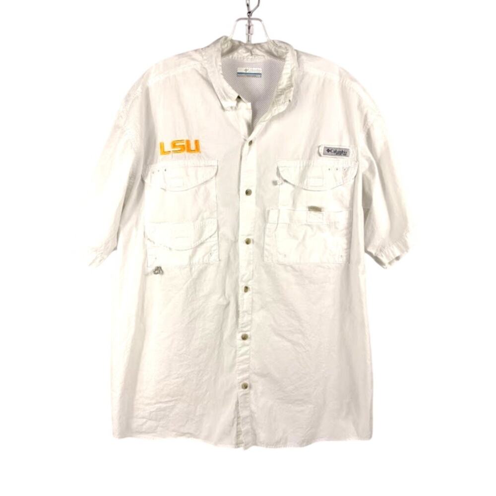 LSU Tigers Nike  L Columbia PFG Fishing Shirt SEC